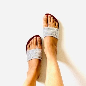 SILVER EMBELLISHED SANDAL